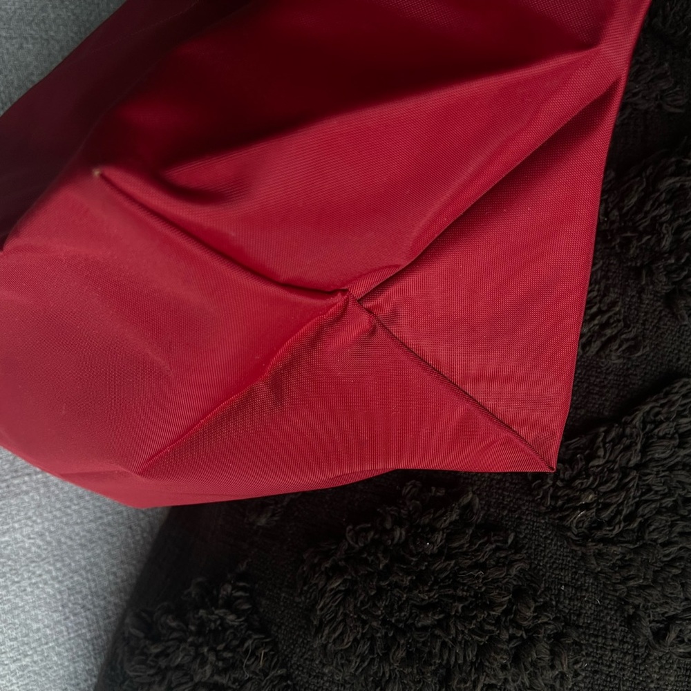 Longchamp Red Tote with Brown Leather Trim - Picture 6 of 8